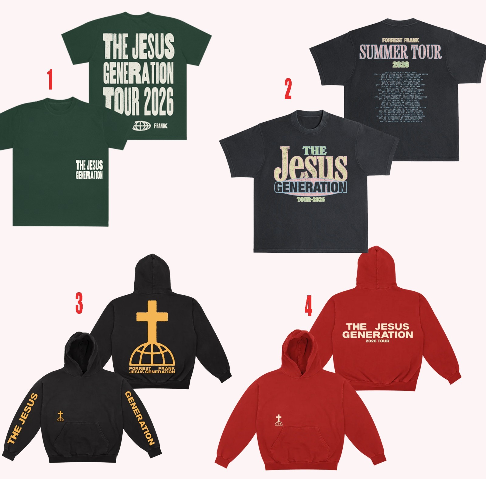 Forrest Frank The Jesus Generation Tour 2026 T-Shirt Or Hoodie Reprint