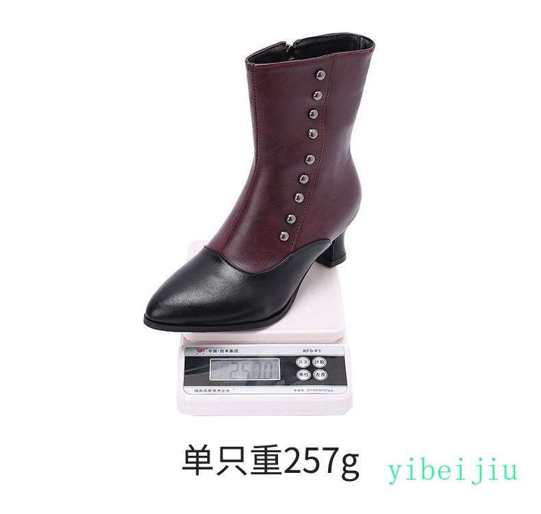 Womens Low Kitten Heel Patchwork Ankle Boots Buttons Leather Shoes Two Tone 2026