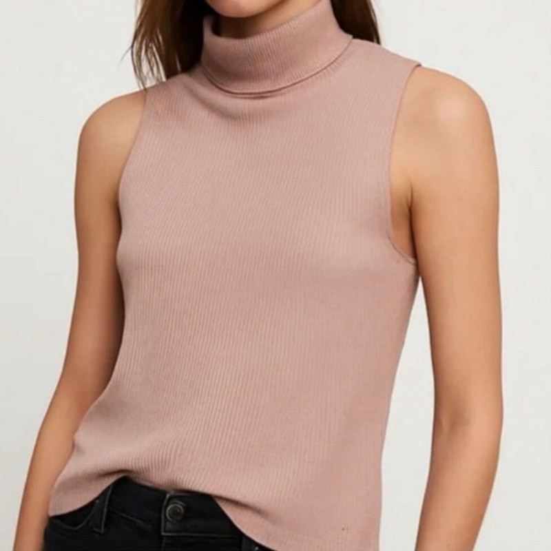 NWOT Women’s ALLSAINTS Bec Roll-Neck Tank in Mauve Pink SZ 8