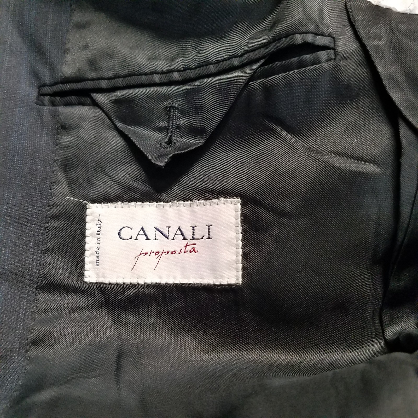 Canali Proposta Mens US 40R EU 50R Gray Pinstripe Wool Suit Jacket Italy Vtg
