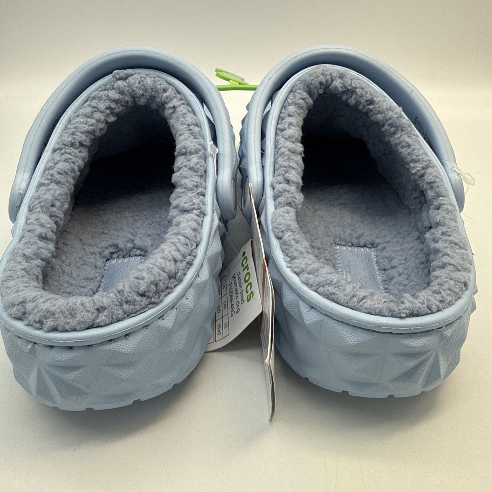 Crocs Geometric Clogs Lined Unisex Men 5 Women 7 Comfort Shoes Light Blue NWT