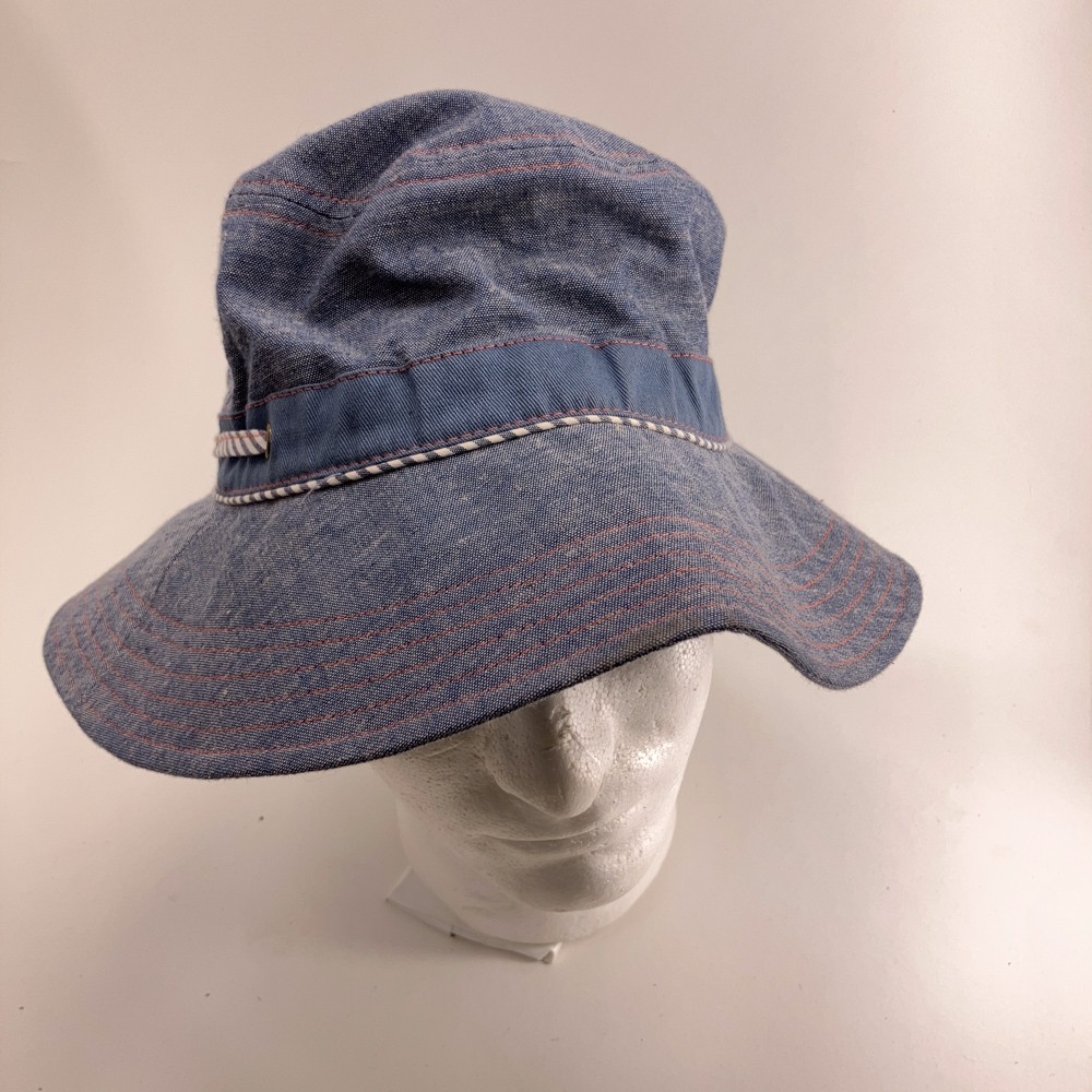 PISTIL large brim sun hat blue cotton