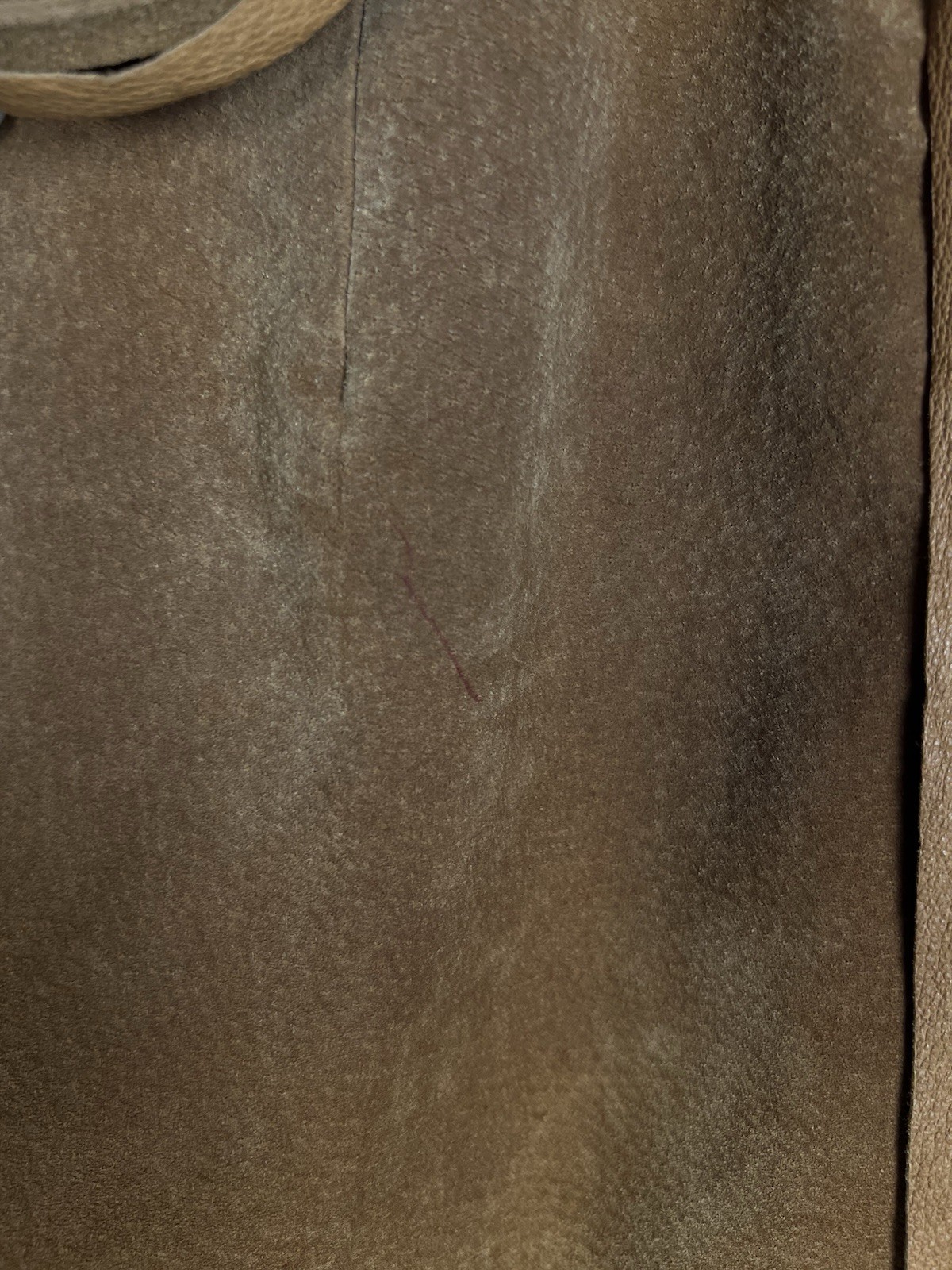 Cedars Vintage 100% Suede Leather Fringed Skirt in Gorgeous Brown 26.5” Waist