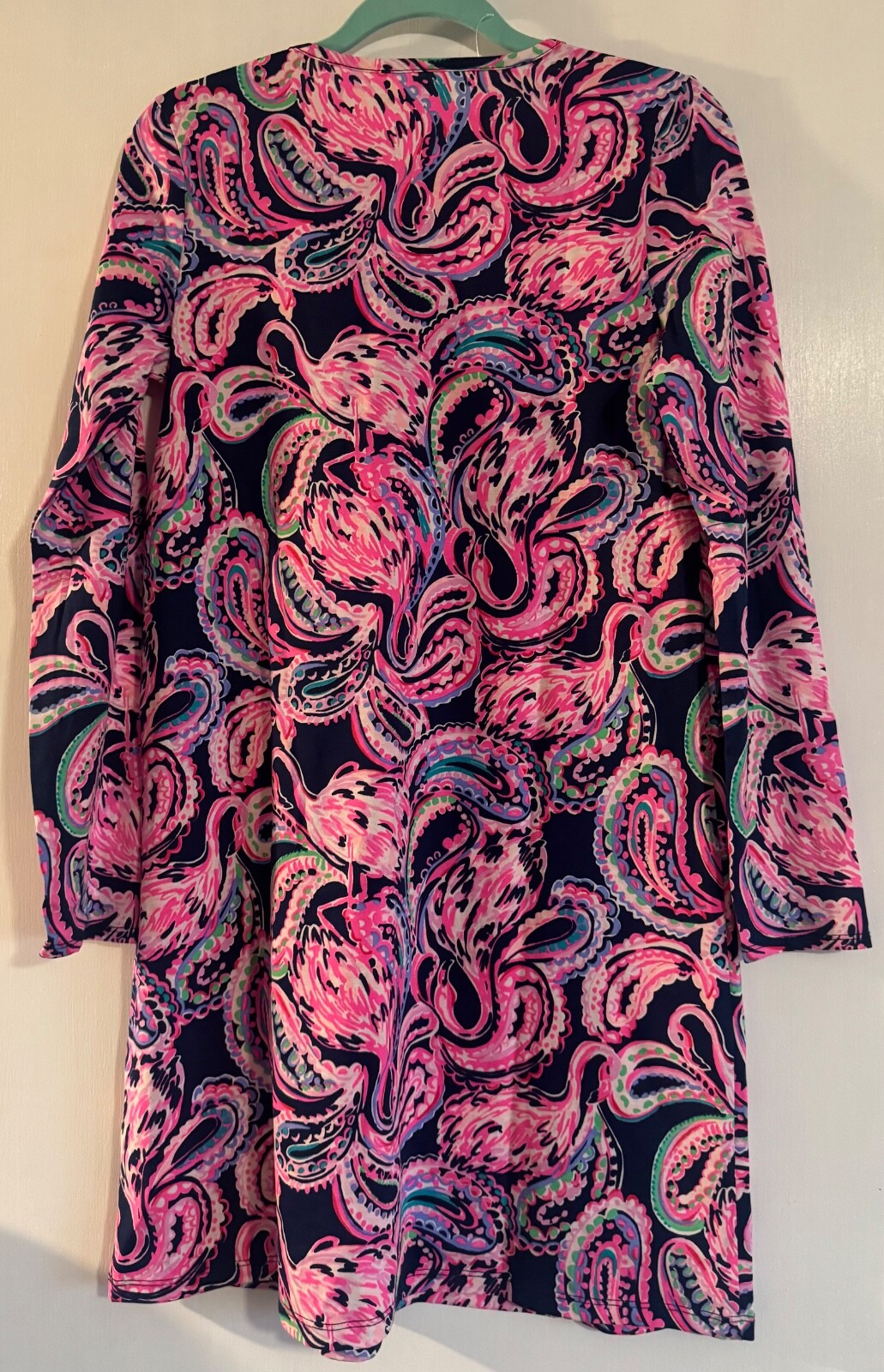 LILLY PULITZER Daphne T-shirt Dress Inky Flamingo Women’s Pink Blue Size S NWOT