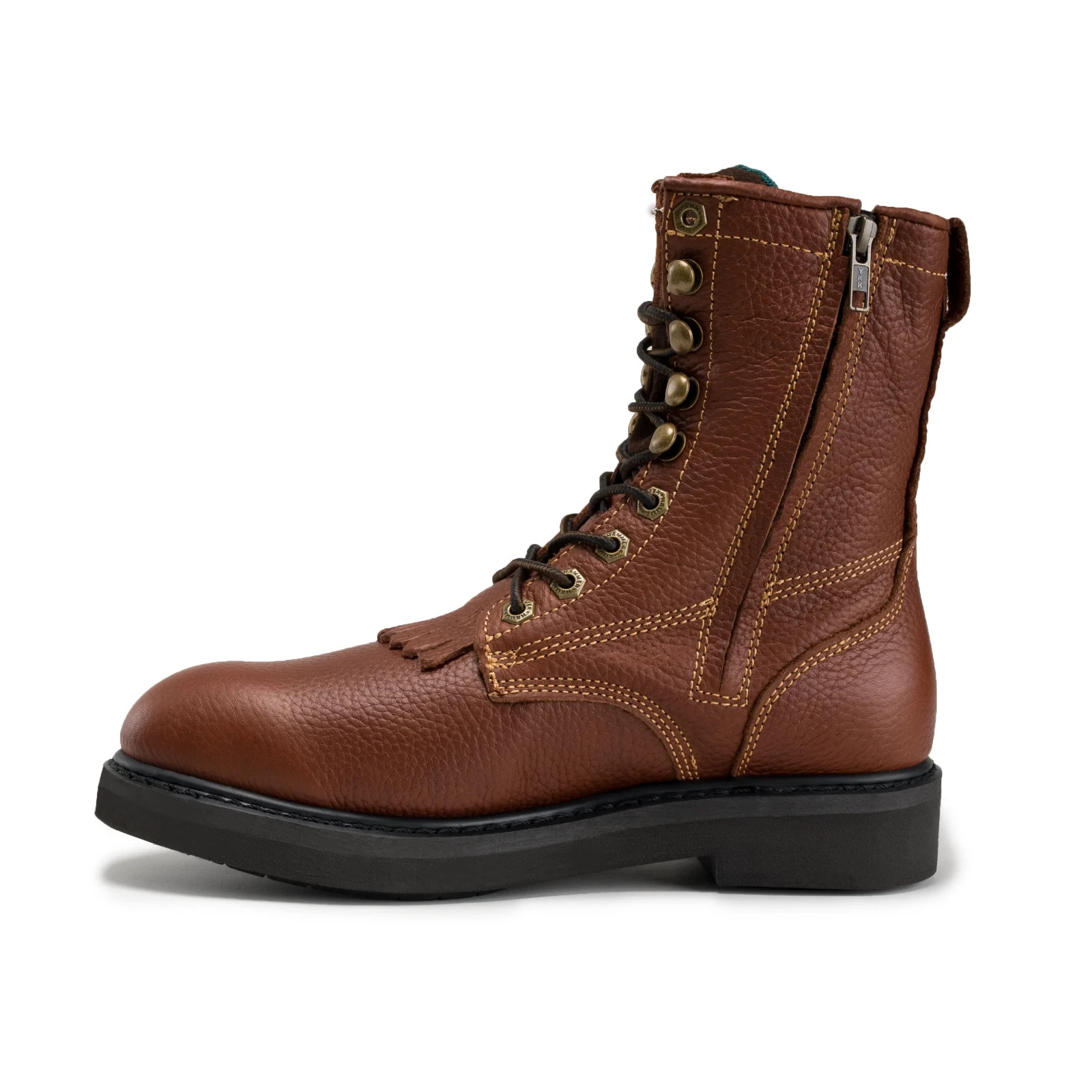 HAMMER HM118 Zipper and Lace Work Boots Brown Men’s Thermal Lining