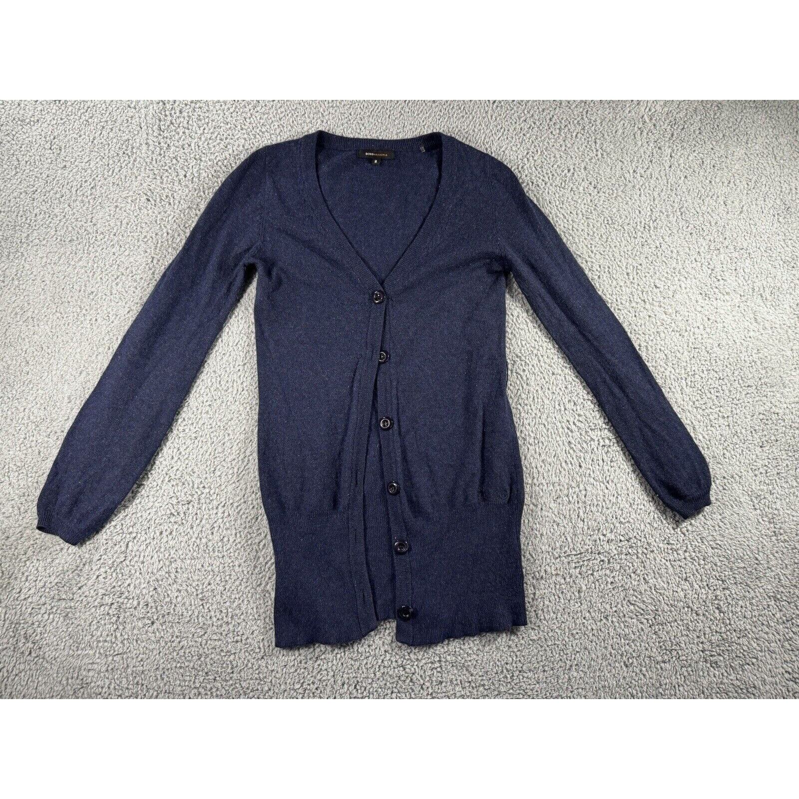 Bcbg Maxazria Cardigan Sweater Women Medium Wool Blend Knit Long Sleeve