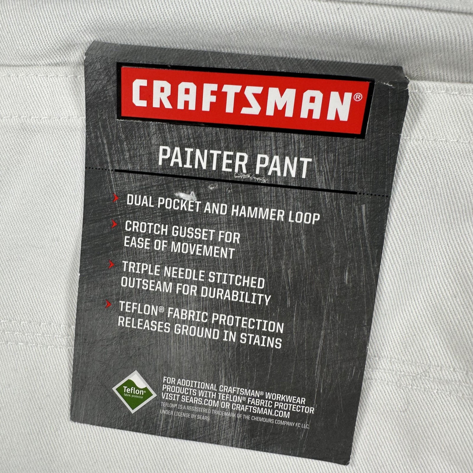 Craftsman Painter Pants Mens 34×32 White Teflon Canvas Work Carpenter Utility
