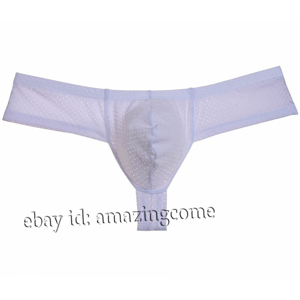 Men Mini Thong Boxer Stretchy Eyelets Pouch Cheeky Trunk Bikini Posing Underwear