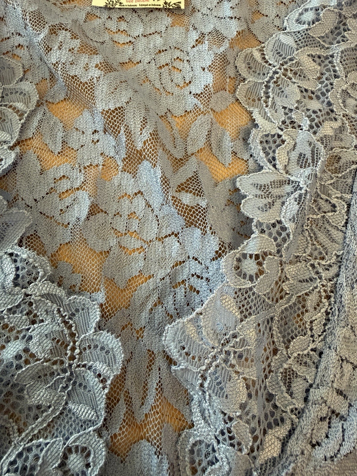 new nwt Free People Intimately All Day lace top shirt large dawn breeze $58