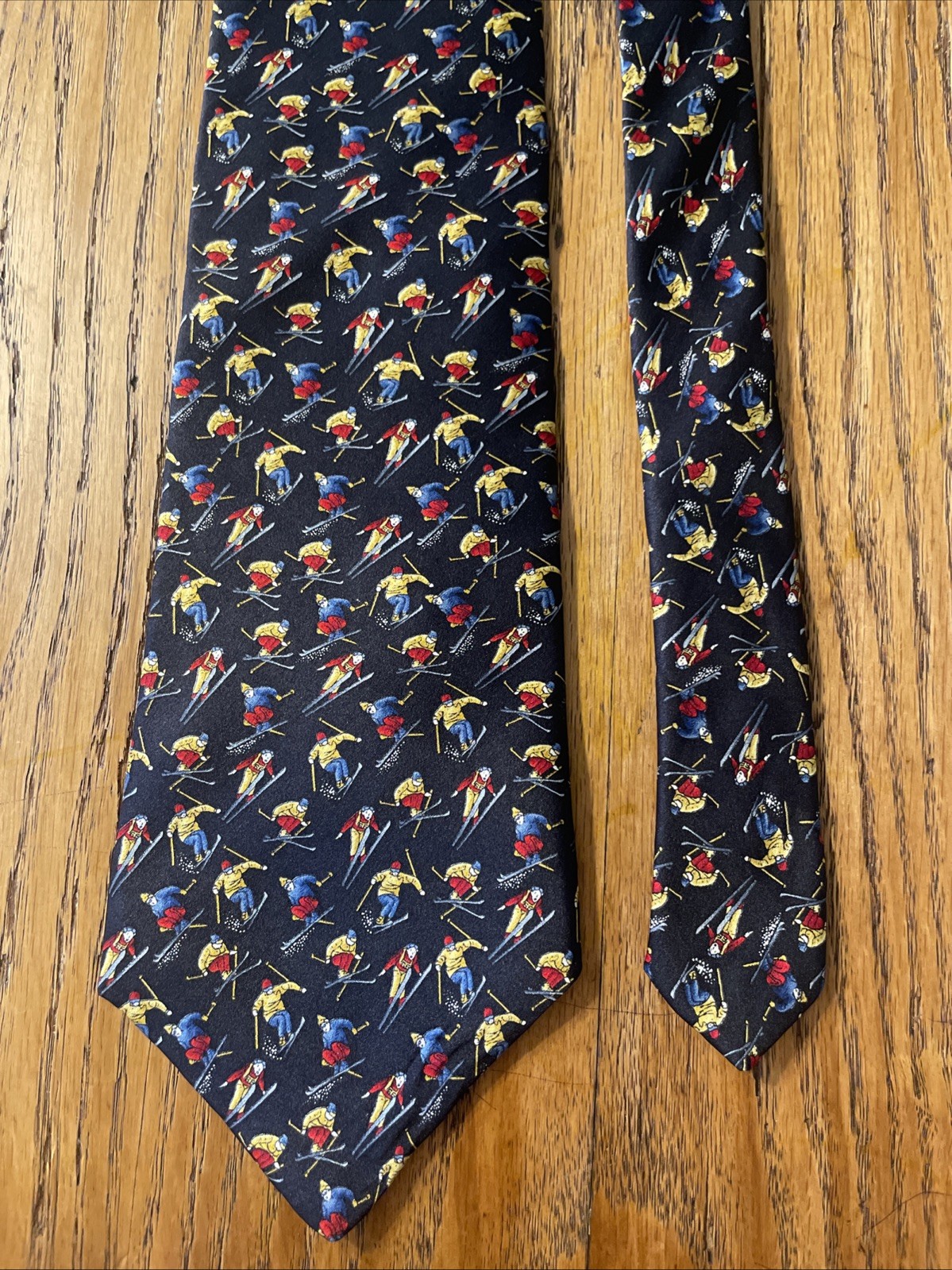 Vintage EUC Museum Artifacts Tiny Ski Jumpers Silk Tie Necktie USA Hand Made