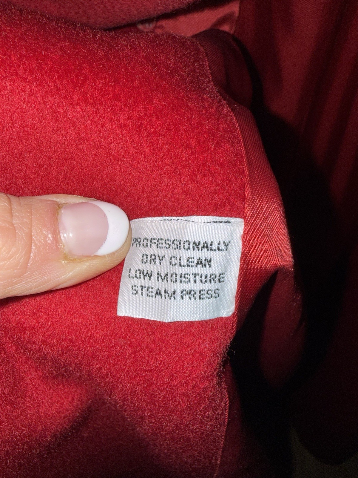 Vintage Karen Petites Red Wool Coat Made In USA Measurements In Pictures