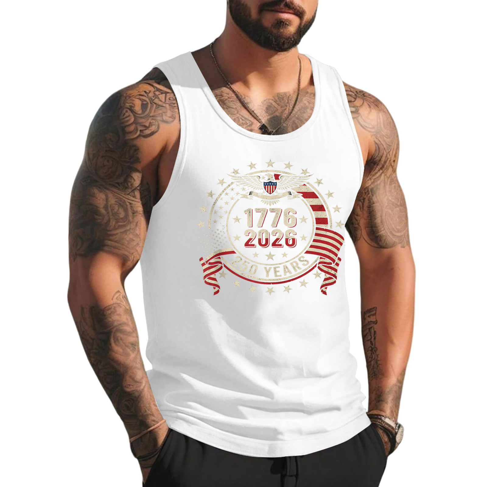 250th Patriotic American Birthday 250 Anniversary USA Flag Tank Top
