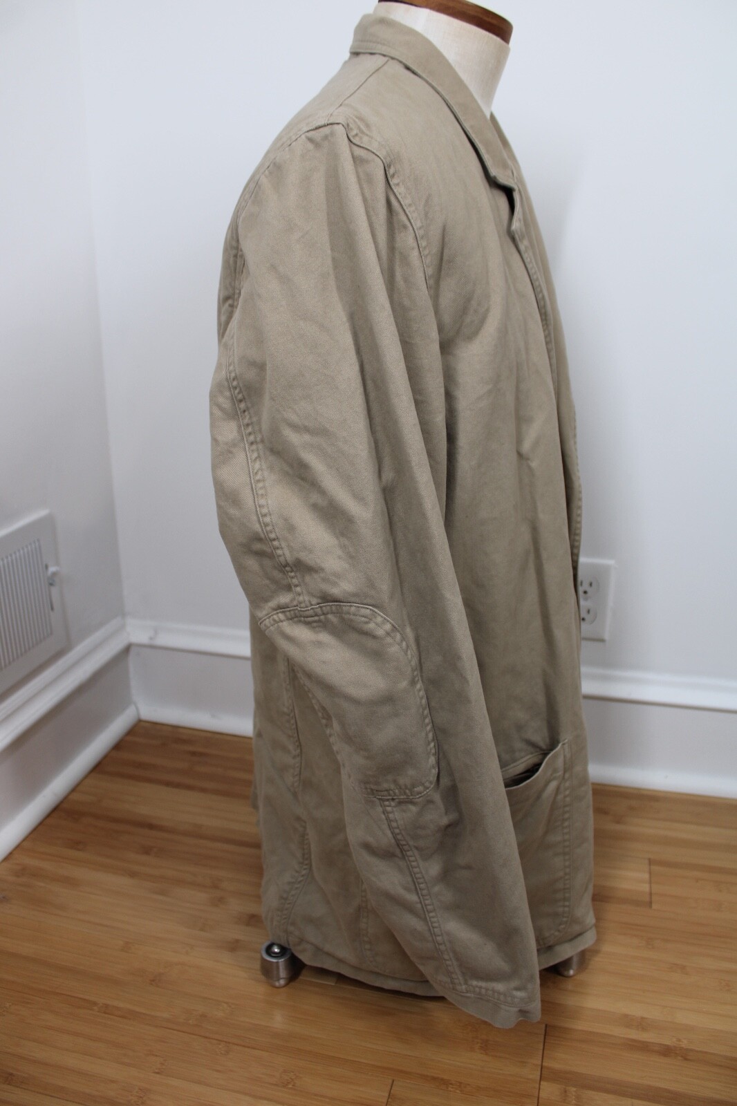 Duluth Trading Co L Tall Tan Brown Cotton Twill Presentation Blazer Sport Coat