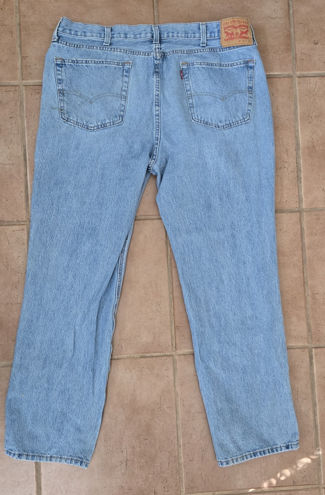 Levi’s 541 Men’s Light Blue Straight Denim Jeans 38×32 5-Pocket Mid Rise Logo