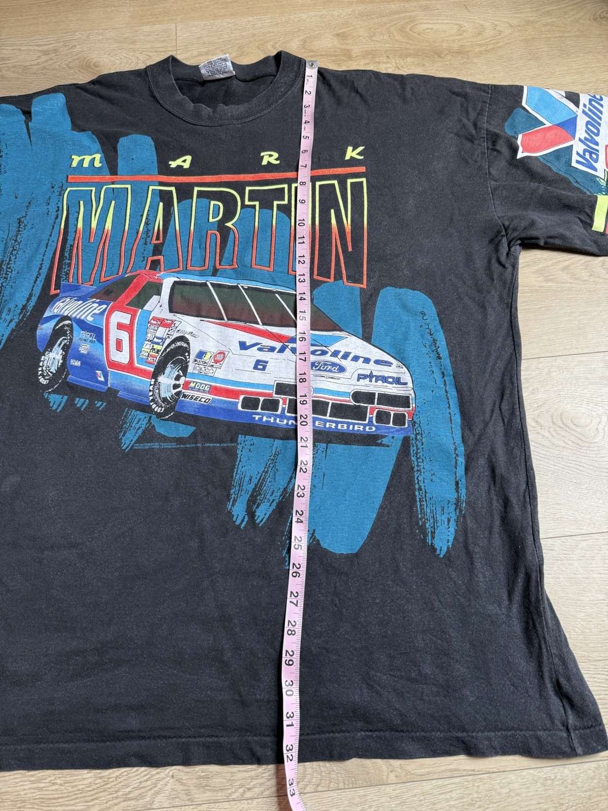1993 Mark Martin Pure Power Valvoline All Over Print Shirt Size XXL NASCAR VTG