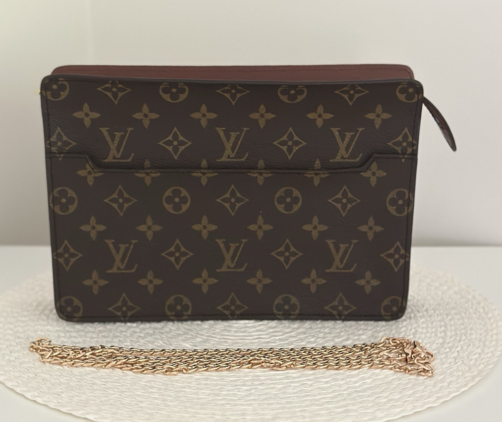 Authentic Louis Vuitton Monogram Pochette Homme Clutch Bag M51795 Excellent