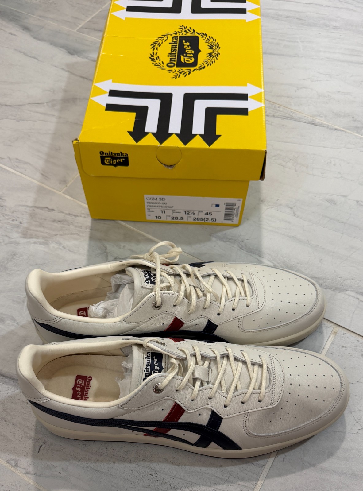 1183A803-100 Onitsuka Tiger GSM SD Cream/Peacoat Size 11 Mens, 12.5 Womens