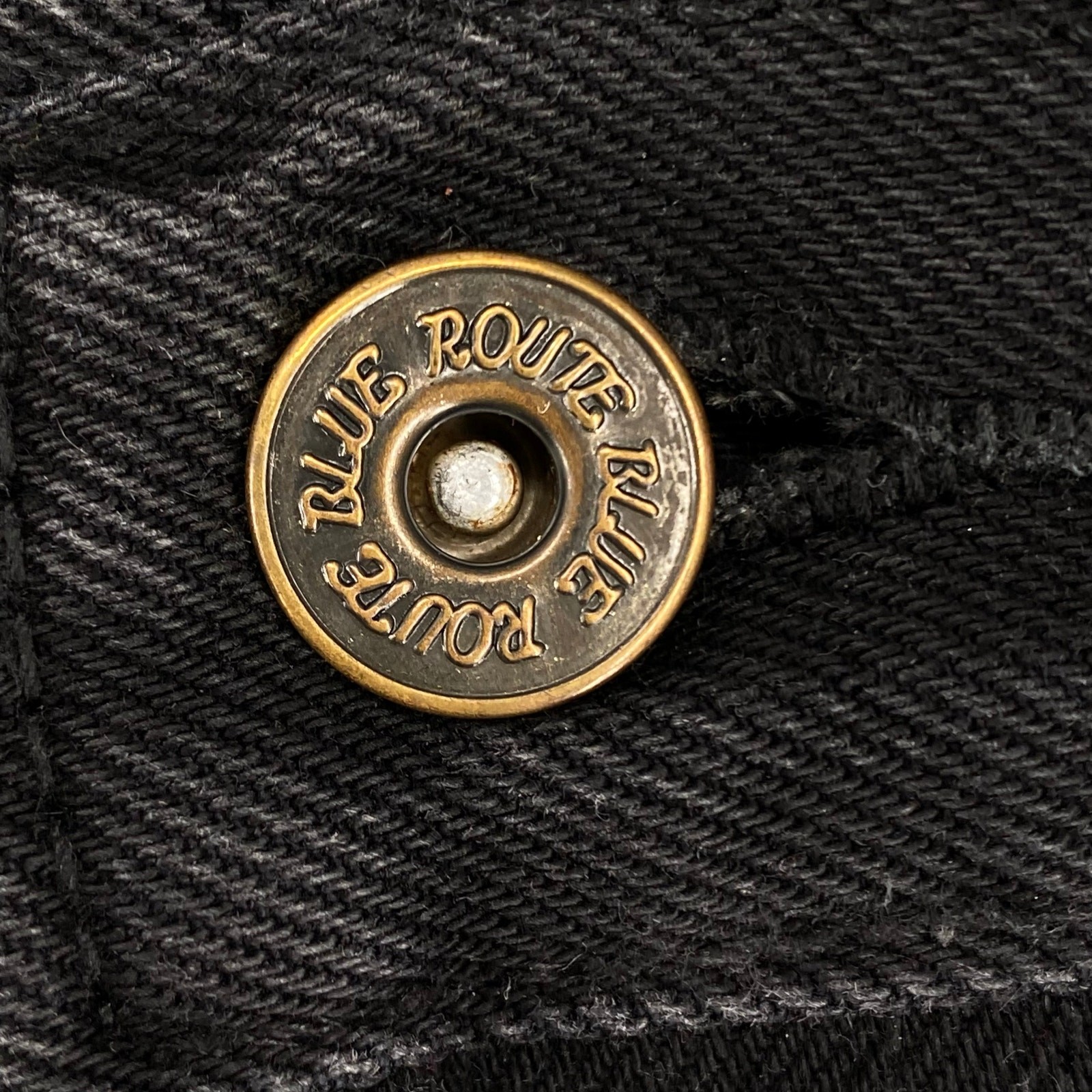 Route Blue Thailand Rare Selvedge Jeans Mens 33 Black Button Fly Straight Leg