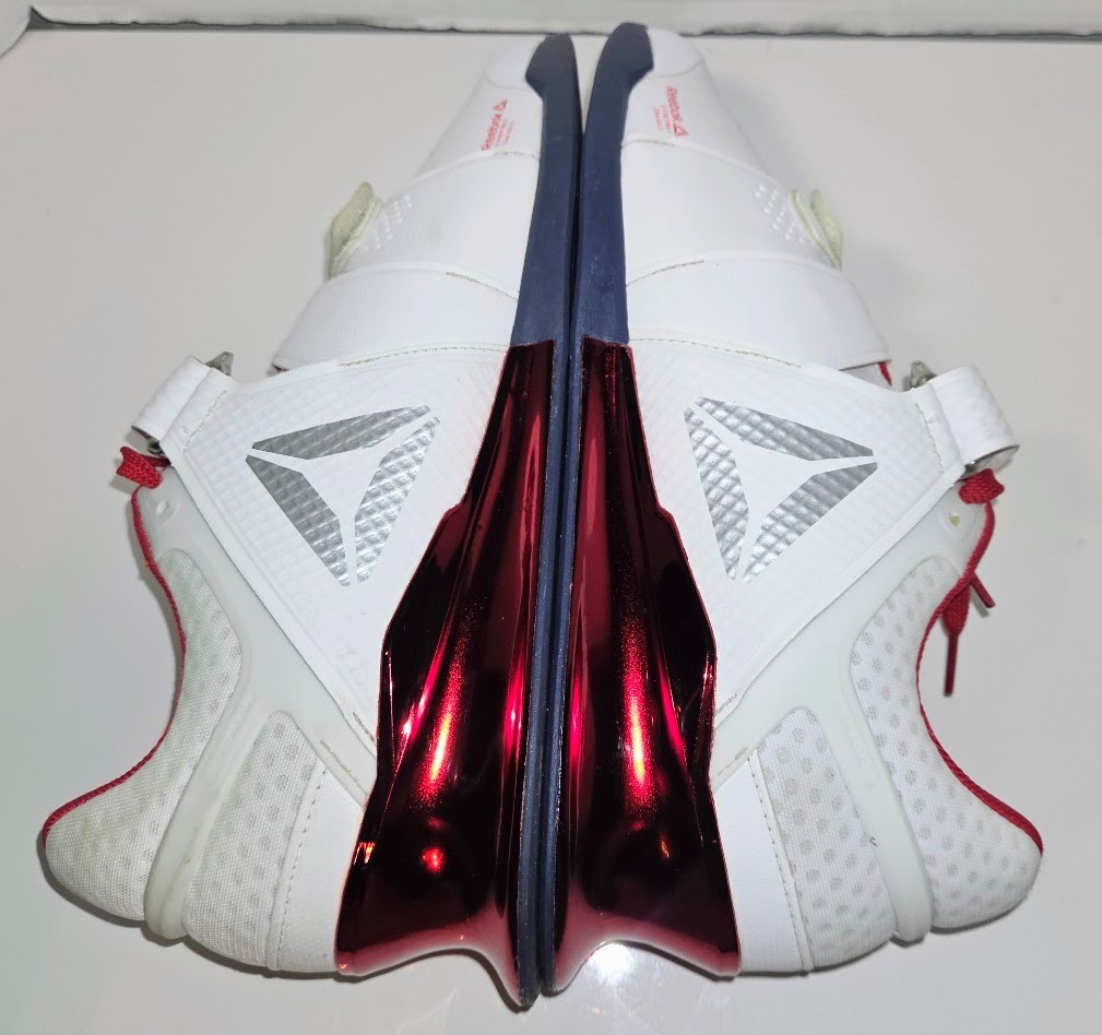 Reebok Legacy Lifter Powerlifting 22MM Shoes Men 12 White/Olympic Red Weightlift