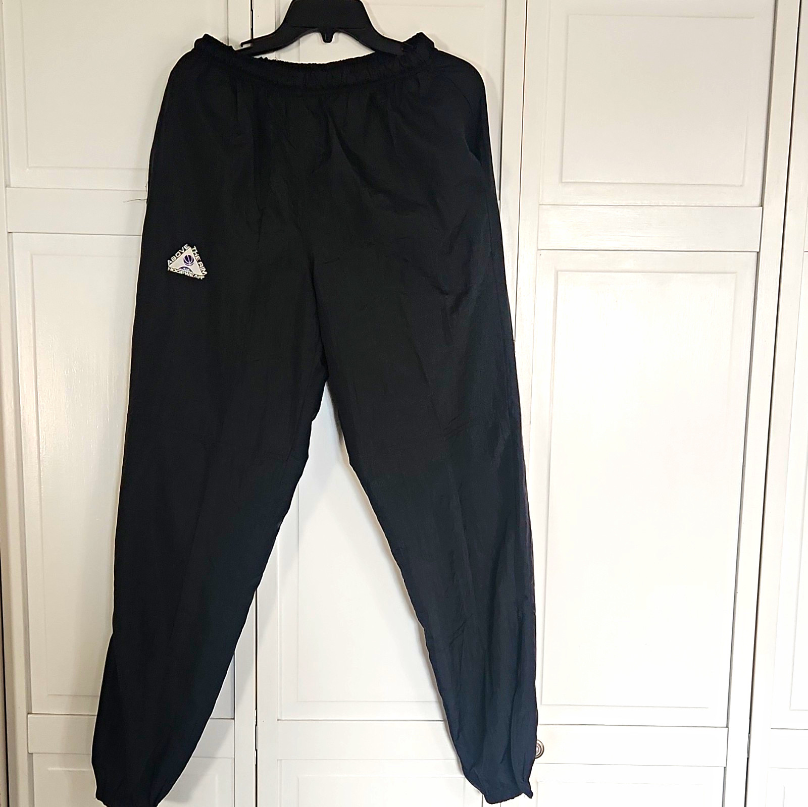 Vintage 90s Reebok Above The Rim Black Basketball Warm Up Pants Zipper Leg Med