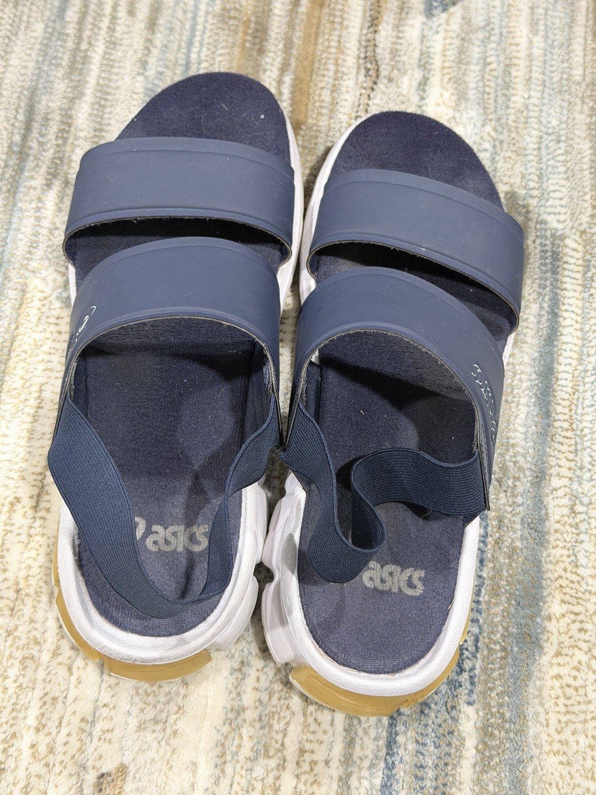 ASICS GEL-Kayano TN001 Men’s Slide Sandals Blue/White Strap Slip On 8.5
