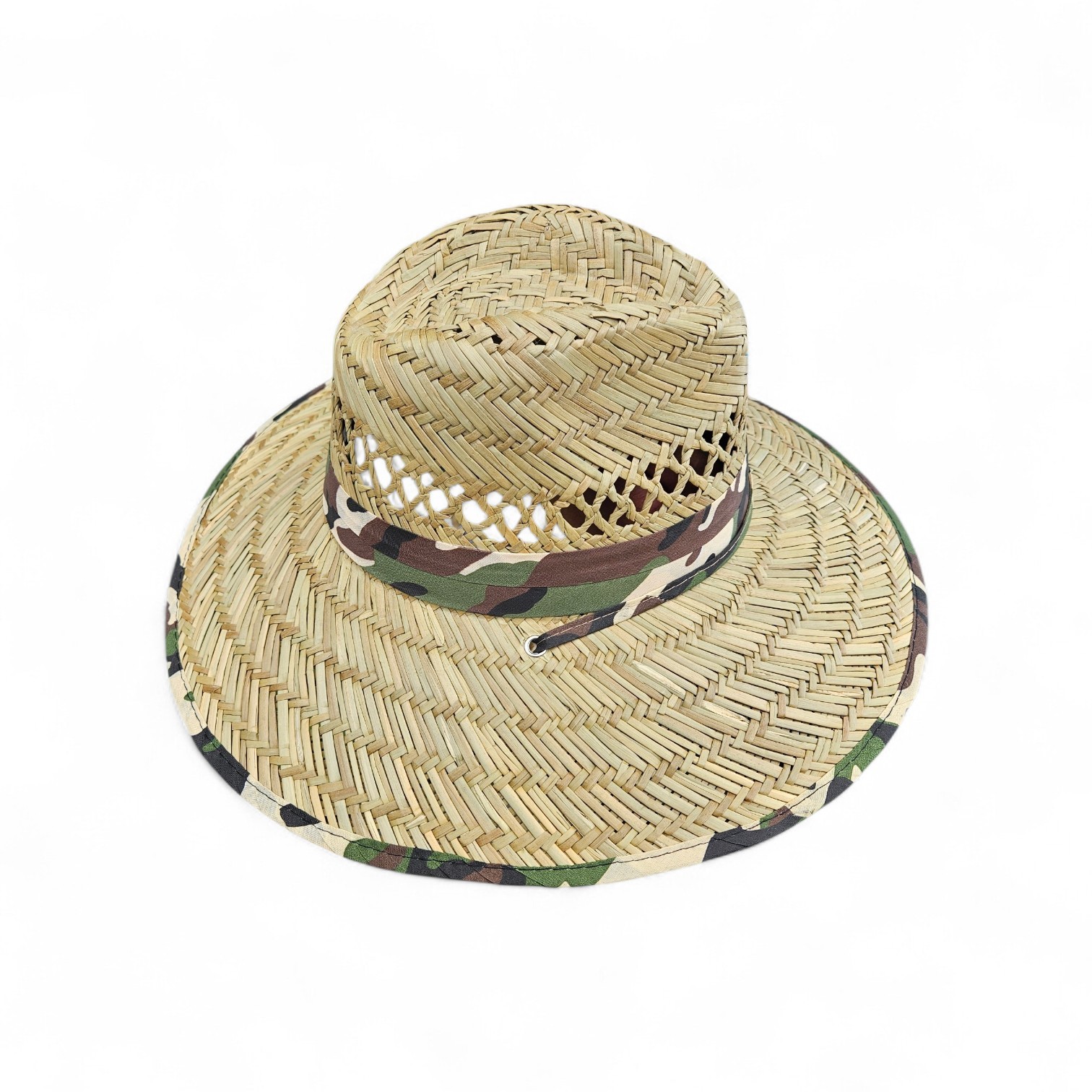 Wide Brim Straw Summer Camouflage Trim Bamboo Woven Sombrero Hat* FREE SHIPPING