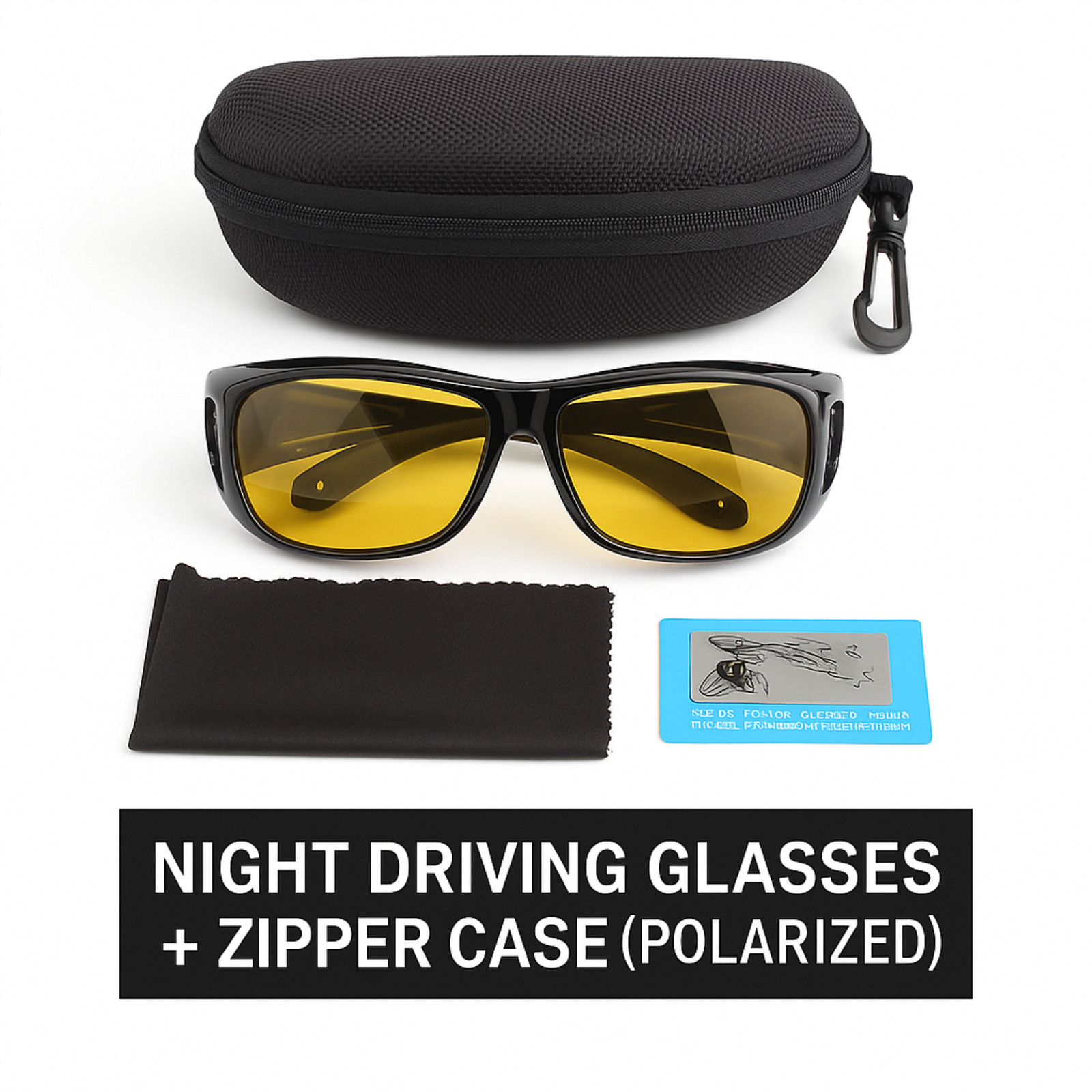 Polarized Night Driving Glasses Anti Glare Vision Fit Over for Men Women