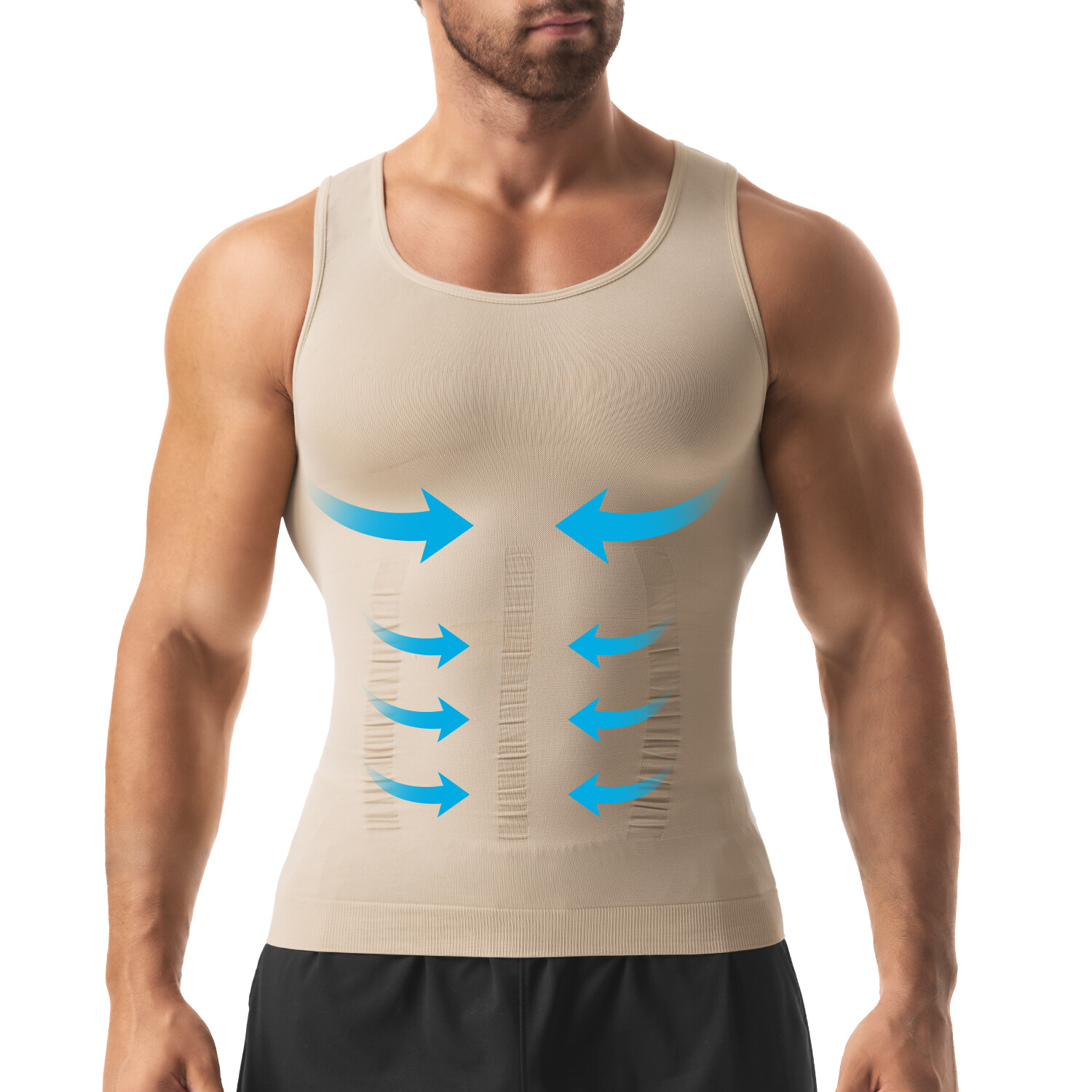 4 Pack Men Slim Body Shaper Vest Gynecomastia Compression Tummy Control Shirts