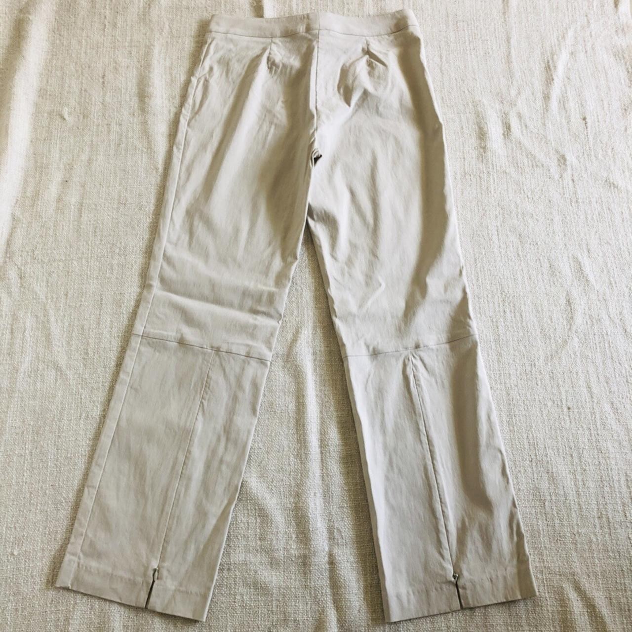 Bebe Off White Wide Leg Trousers Zip Hem Size 8 – Used