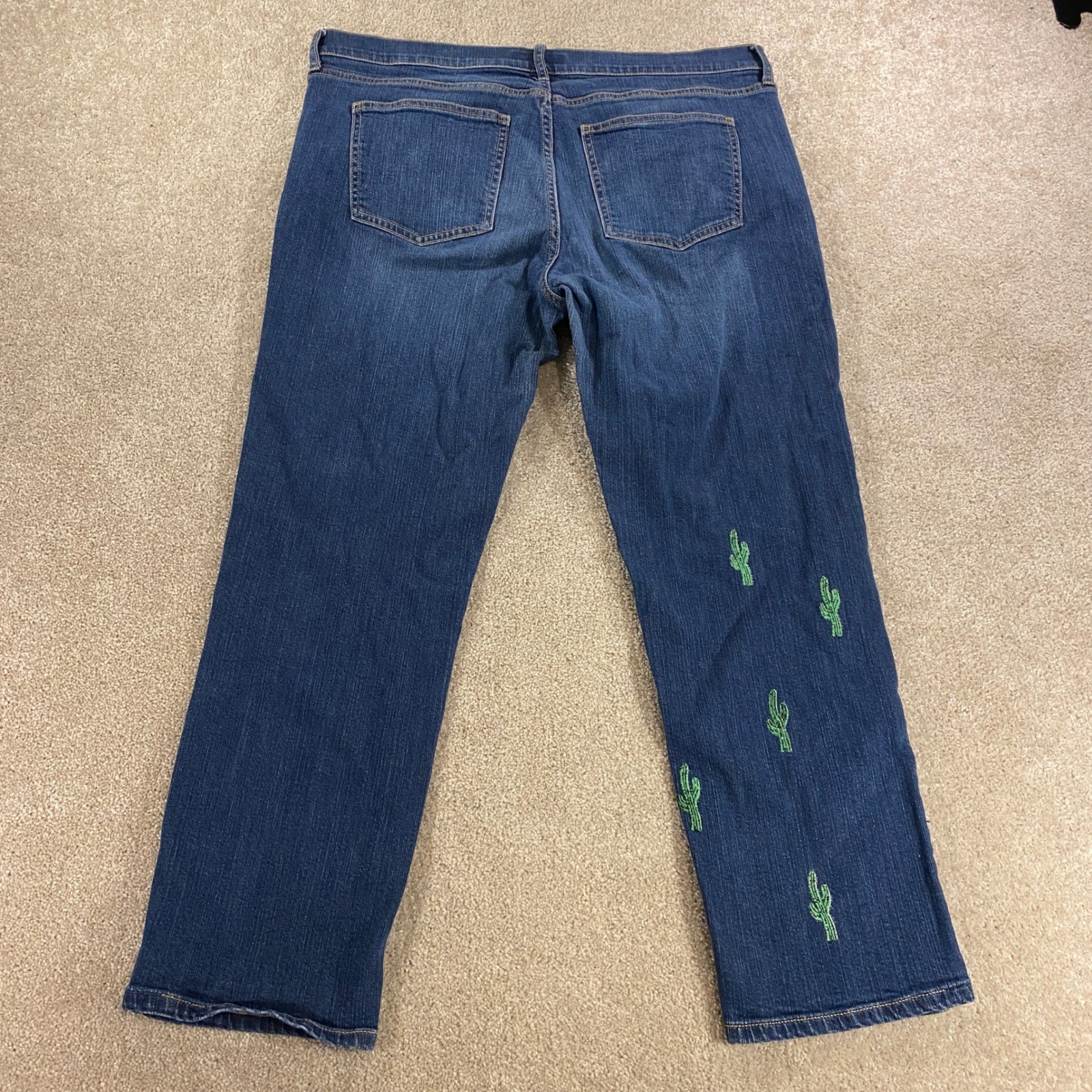 Banana Republic Girlfriend Jean Womens 32/14 Blue Cactus Embroidered