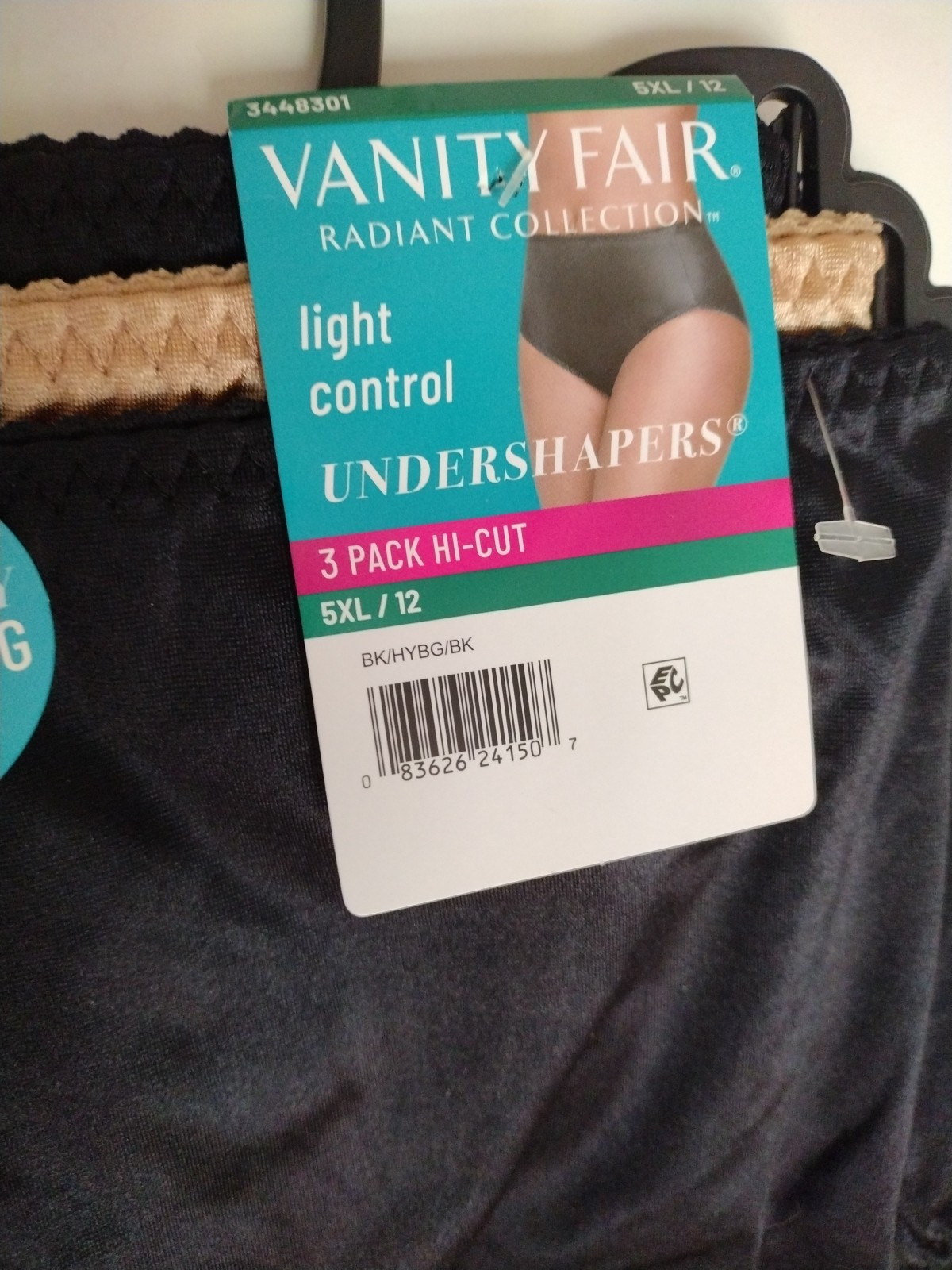 VANITY FAIR Women 3-Pair Undershapers Hi Cut Underwear Panties Nylon Size 5XL 12