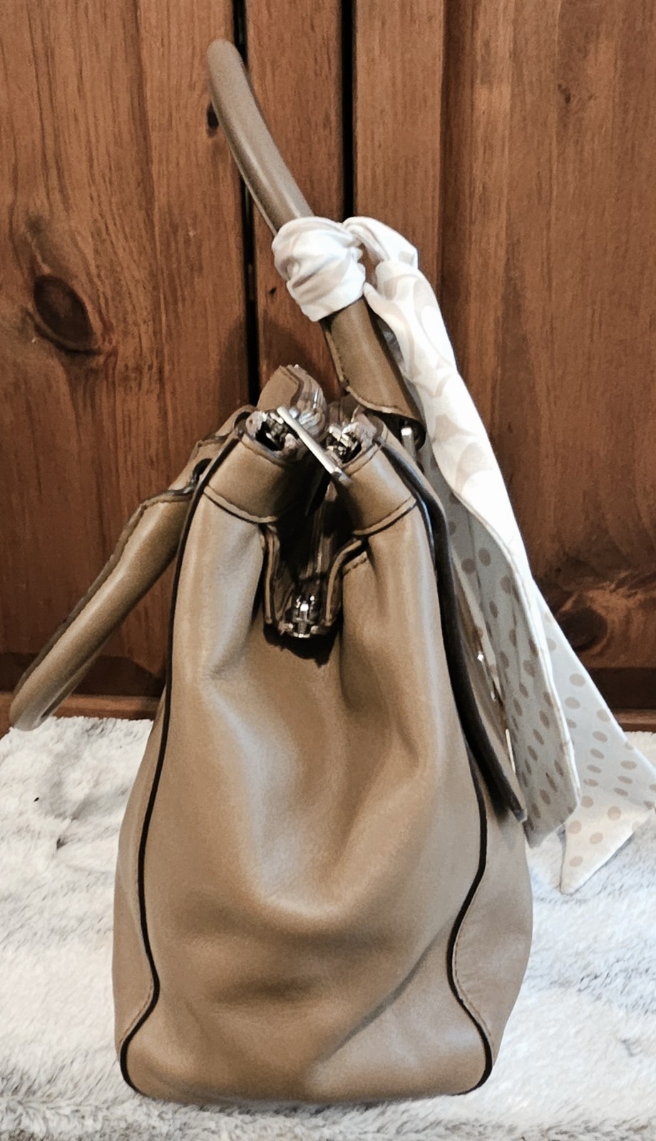 COACH 2001 Y2k HandBag Purse Turn Lock/Zip w/Coach Scarf GREAT CONDITION!!
