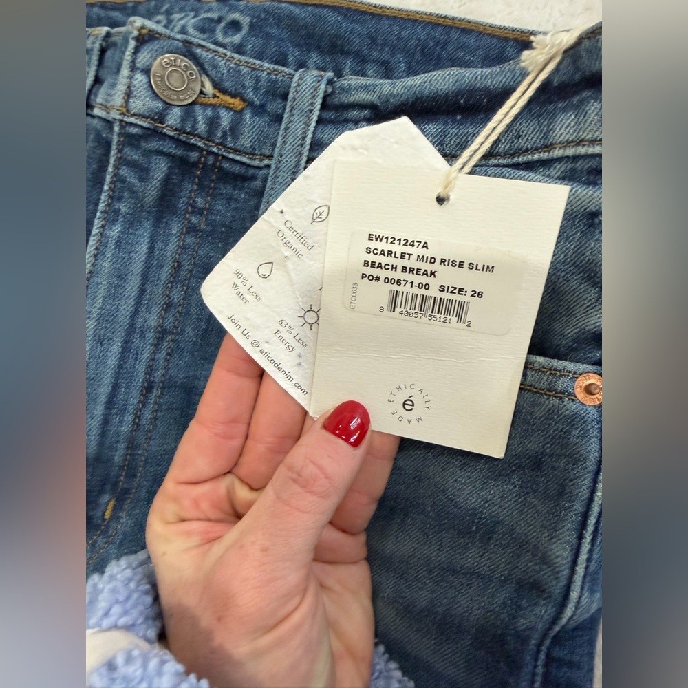 🌴 Ética Scarlet Mid-Rise Slim Jeans — Beach Break (Size 26) — NWT
