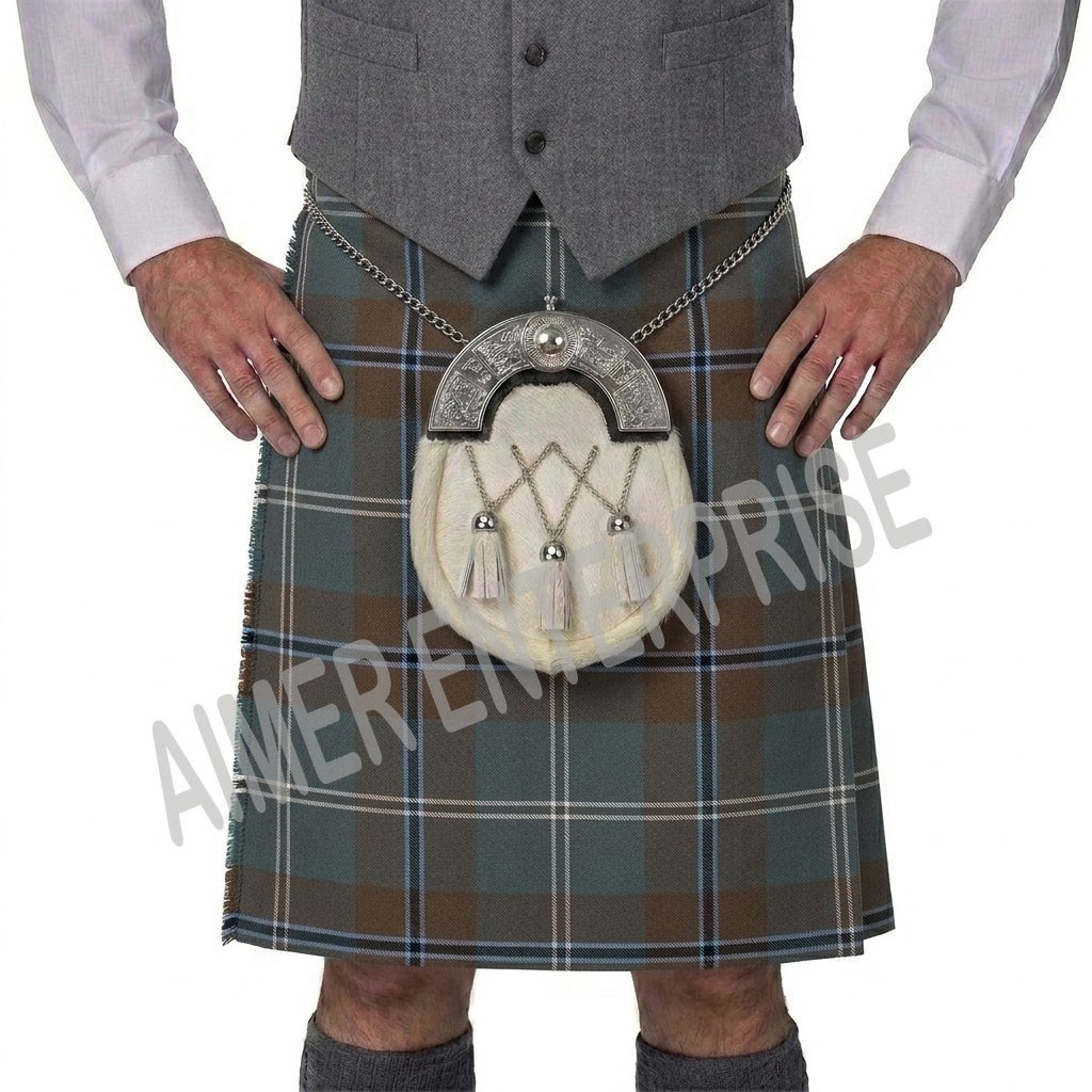 Scottish Traditional Handmade Douglas Weathered Tartan kilt for men Custom Made