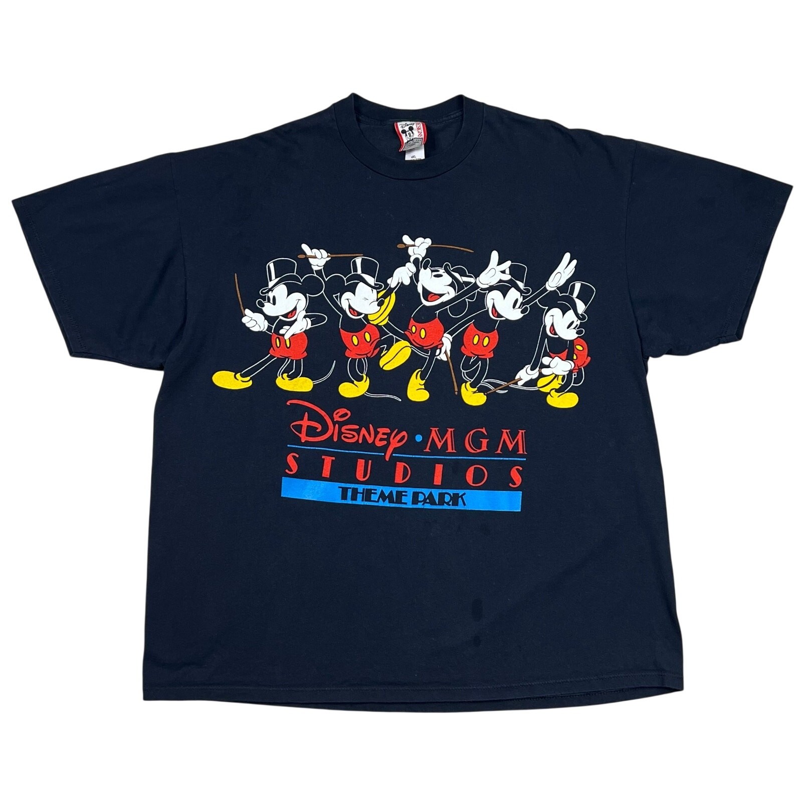 Vintage Disney MGM Studios Theme Park Mickey Mouse Top Hat Tee 4XL 27.5″x32″
