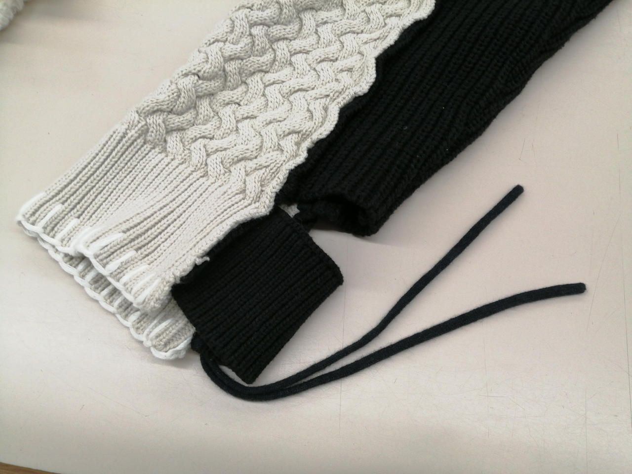 MAISON SPECIAL Cable stitch Knit Beige × Black Used