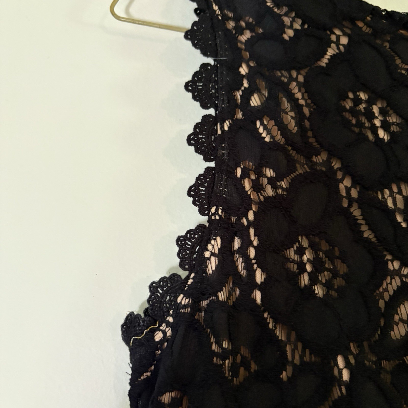 City Studio Black Floral Lace Fit & Flare Knee Dress Sleeveless Round Neck 3