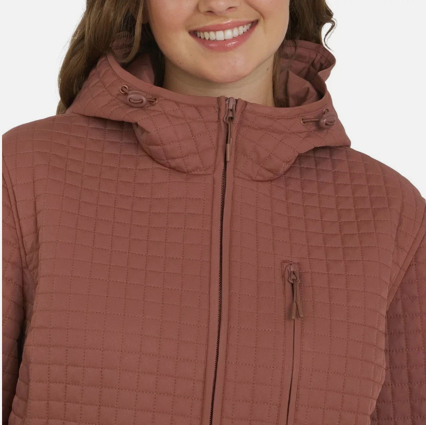 Lands’ End Women’s Inside Pocket Adjustable Hood Quilted Jacket, Red, Size L