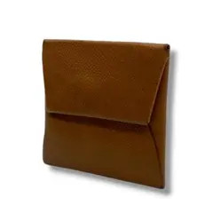 HERMES Bastia H-engraved Coin Purse Black Leather
