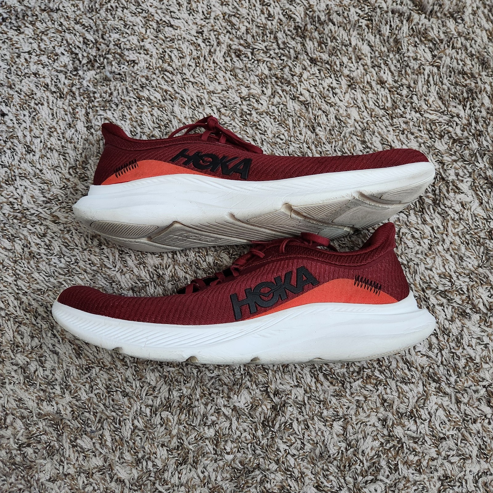 HOKA One One Solimar Running Shoes Sneakers Men’s 14 D Burgundy Red Athletic