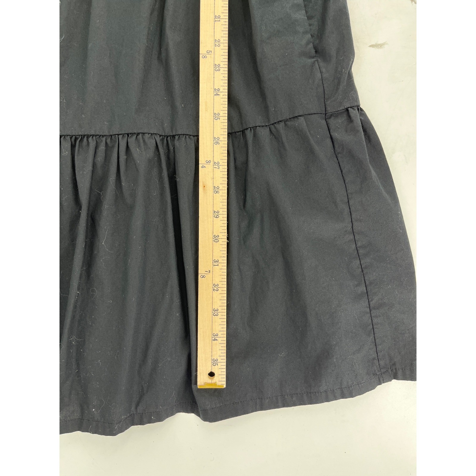 J.Crew Black Tiered Ruffle Neck Sleeveless Midi Dress Size 10 Side Zip Pocket