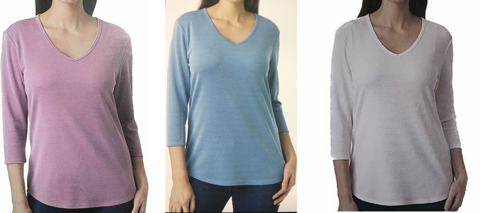 Seg’Ments Women’s 3/4 Sleeve V-Neck Shirt,