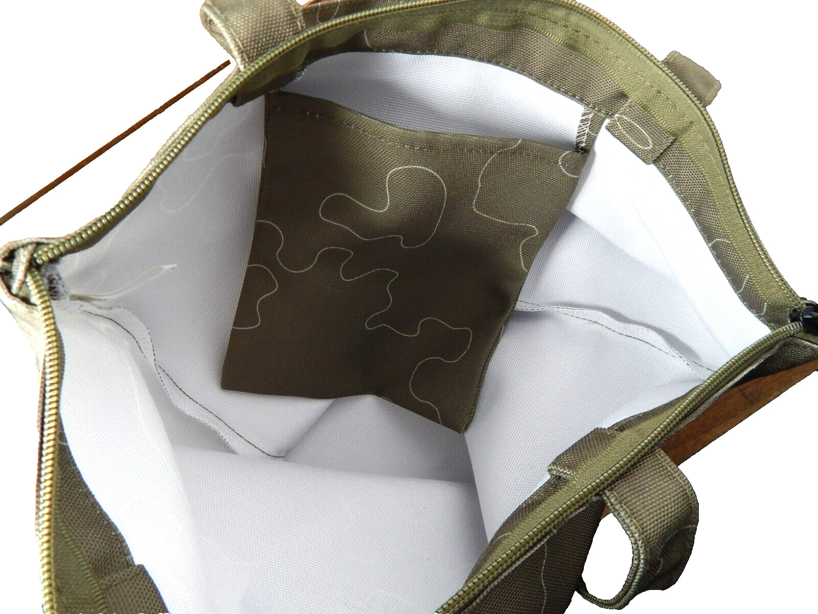 HAMILTON WATCHES zip up green tote bag
