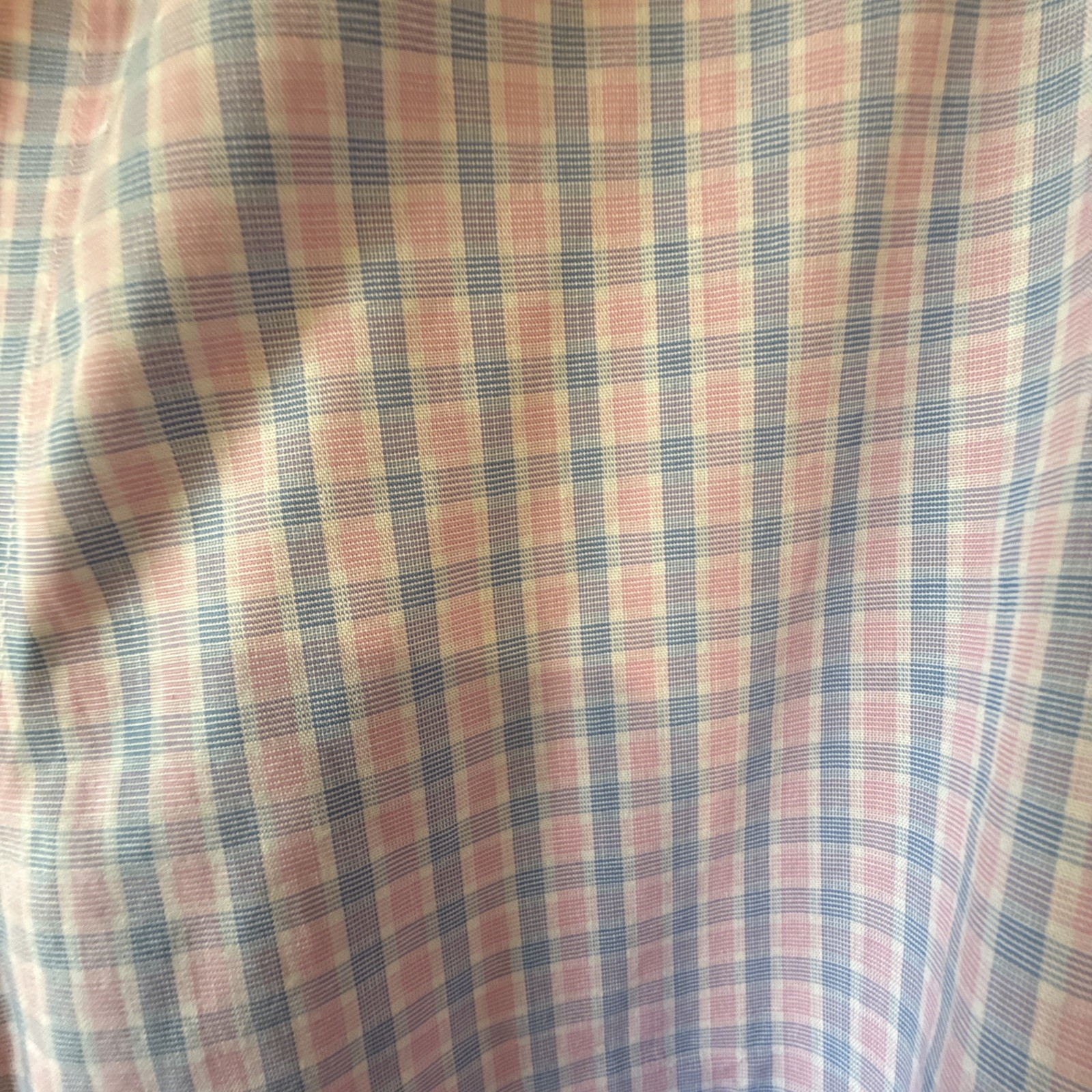 Stafford Travel Easy Care Stretch Pink/Blue Check Dress Shirt 15.5 32-33
