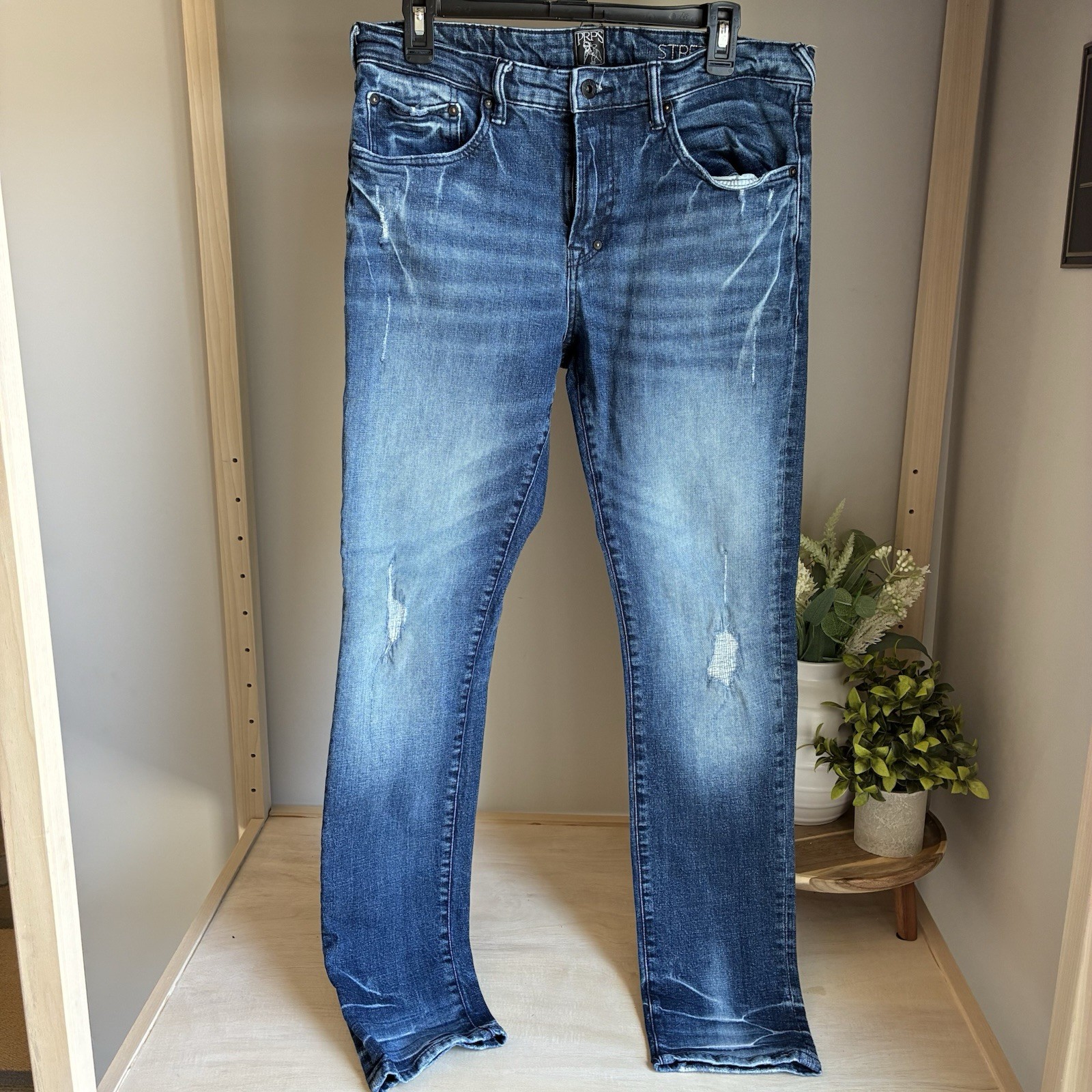 PRPS Le Sabre Slim Tapered Fit Jeans Distressed Medium Wash Men’s Size 34
