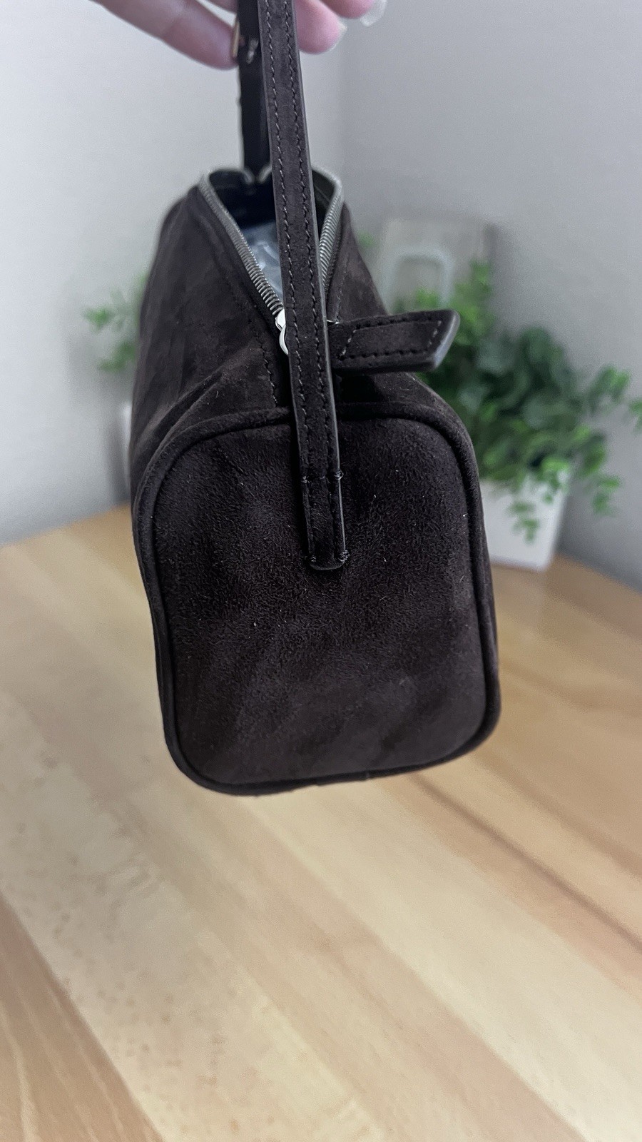 Donnain Premium Suede Leather Purse Crossbody Brown Chic Boho Preppy NWT