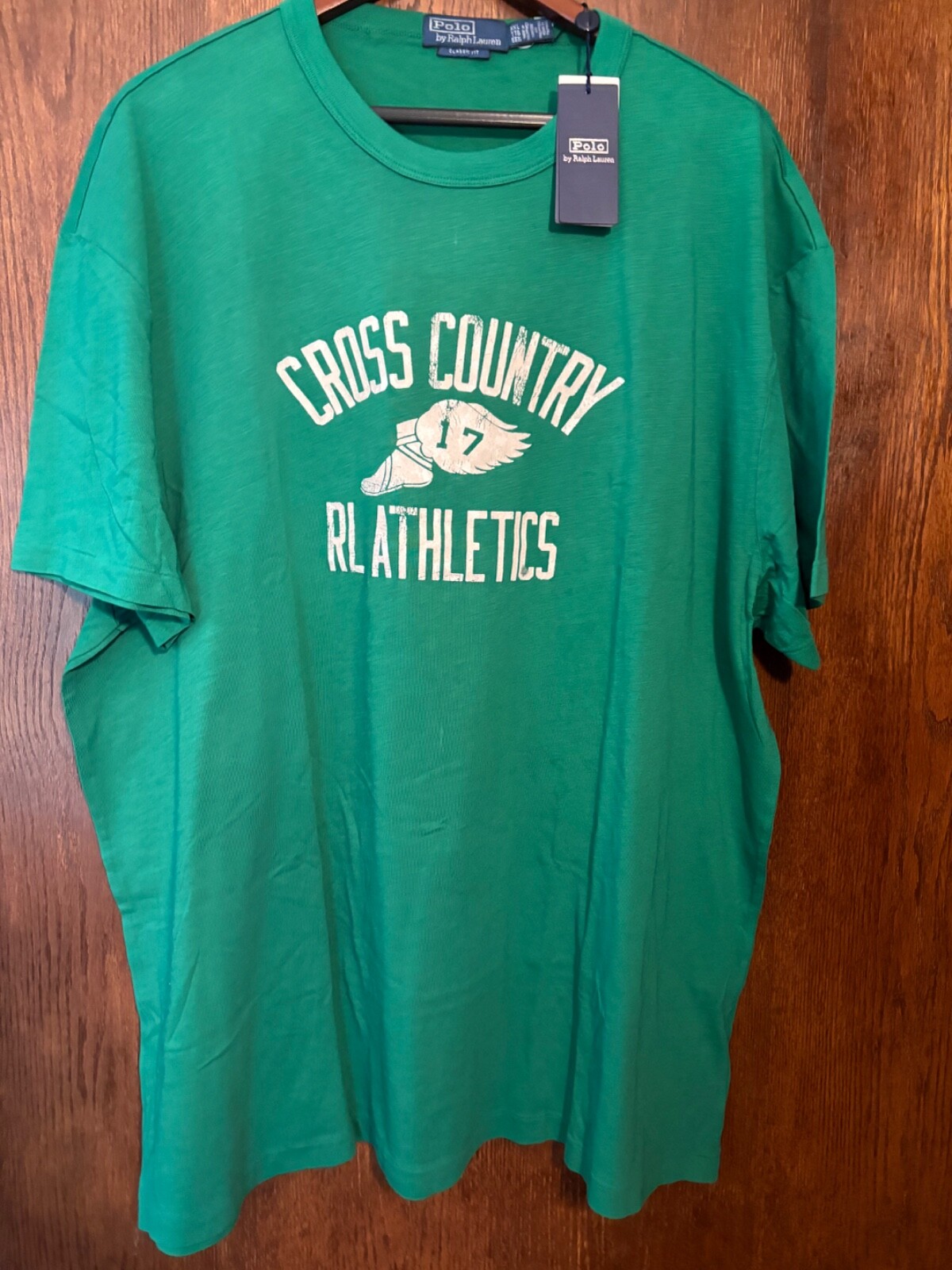 NWT Polo Ralph Lauren Green CROSS COUNTRY RL ATHLETICS Graphic T Shirt Sz XLT
