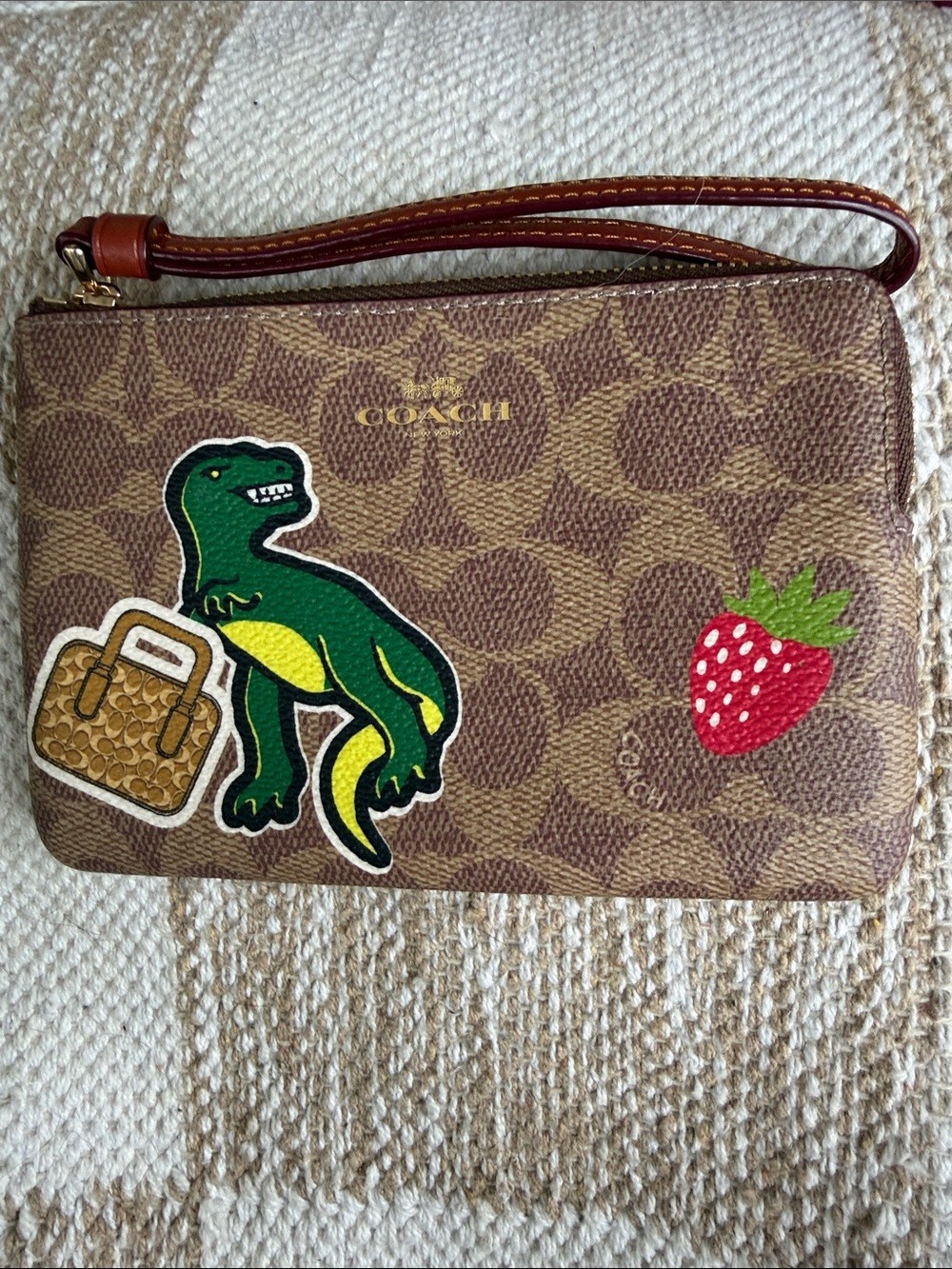 NWT Coach Zip Wristlet in Signature Canvas with Sticker Print [limited edition]