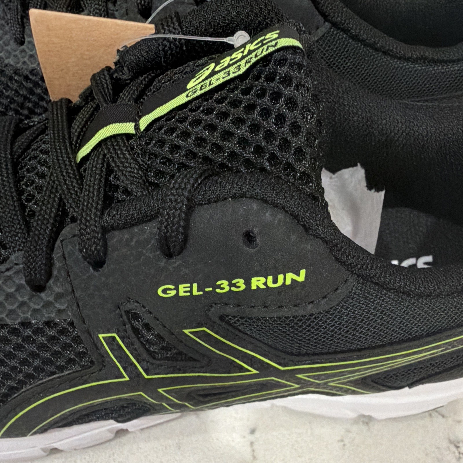 ASICS GEL-33 RUN Men’s Running Low Top Lace-Up Sneakers Black/Green