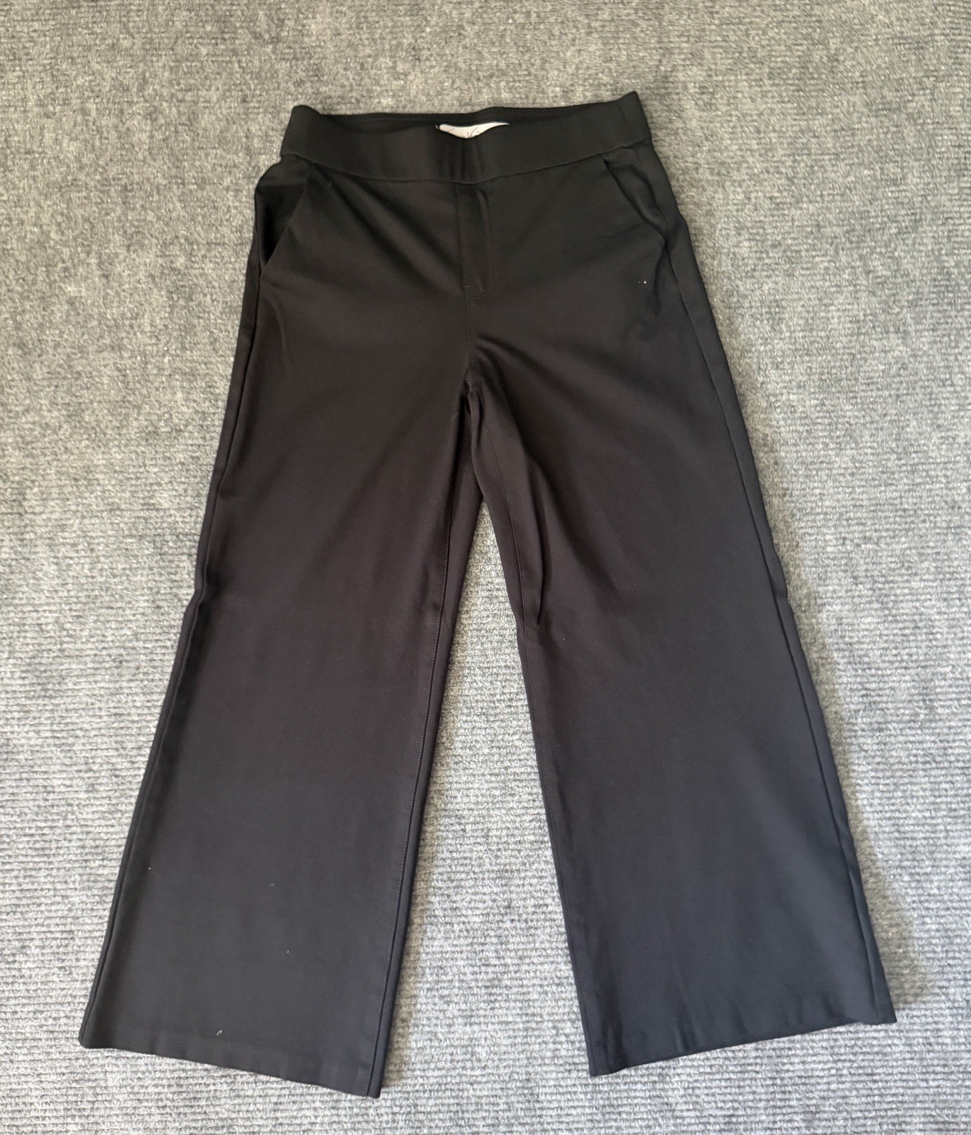 Gloria Vanderbilt Women’s Pull On Wide Leg Crop Pants Black Size M 8/10 Stretch